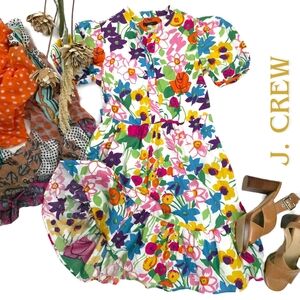 J. Crew Woman's Colorful Floral Dress 6P